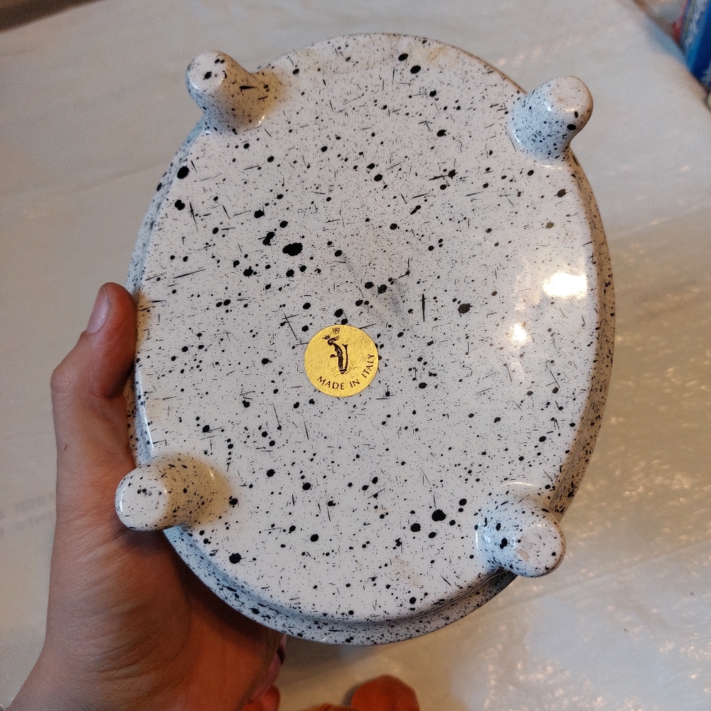 Vintage Speckled Ceramic Jewelry/Trinket Box - Picture 4 of 8